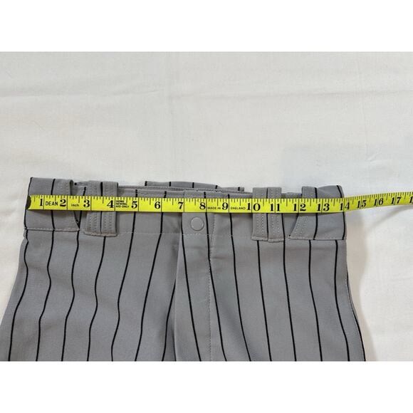 Champro‎ Men's Pinstripe Baseball Pants Elastic Cuff Medium Gray W/ Black Stripe - Picture 5 of 8